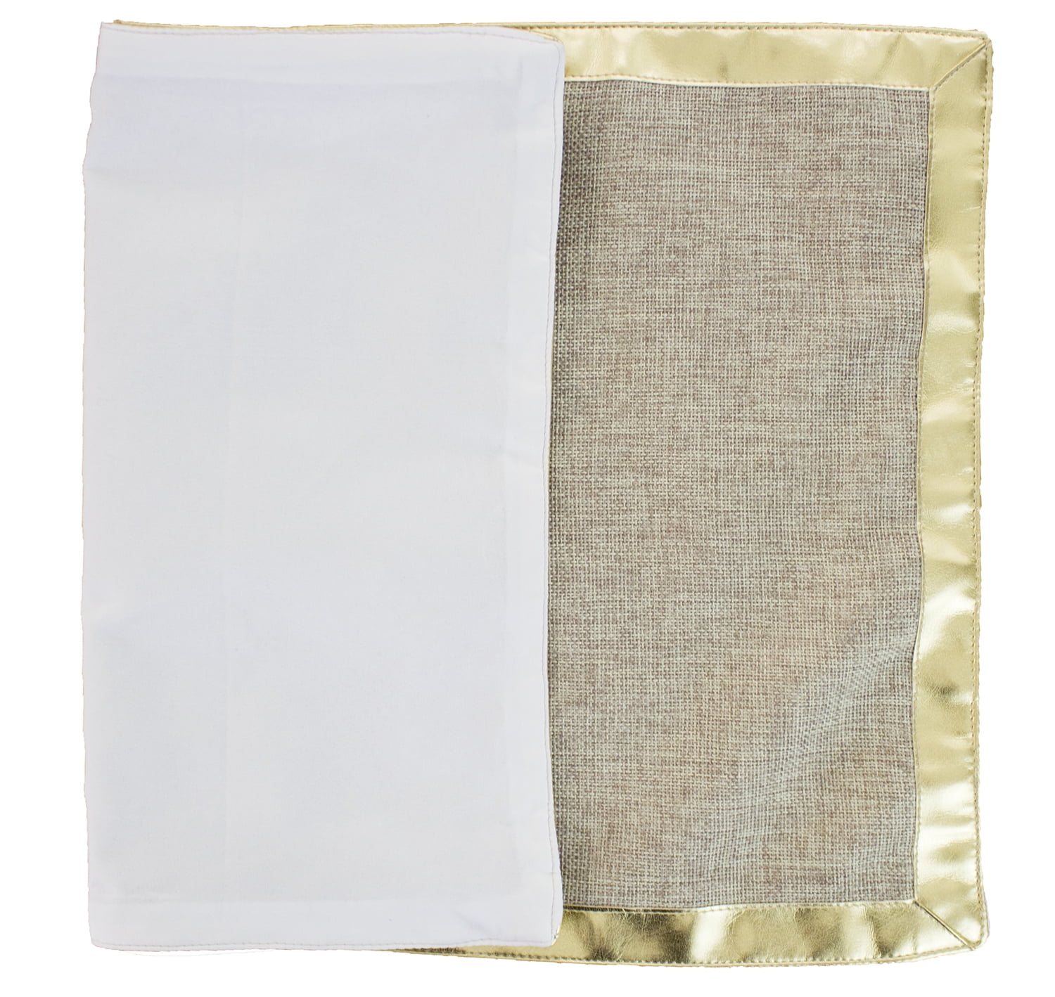 Holiday Unique Plain Design with Gold Border Table Placemat - Set of 4 (Gold Border 13"x19" Placemat-Set of 4)