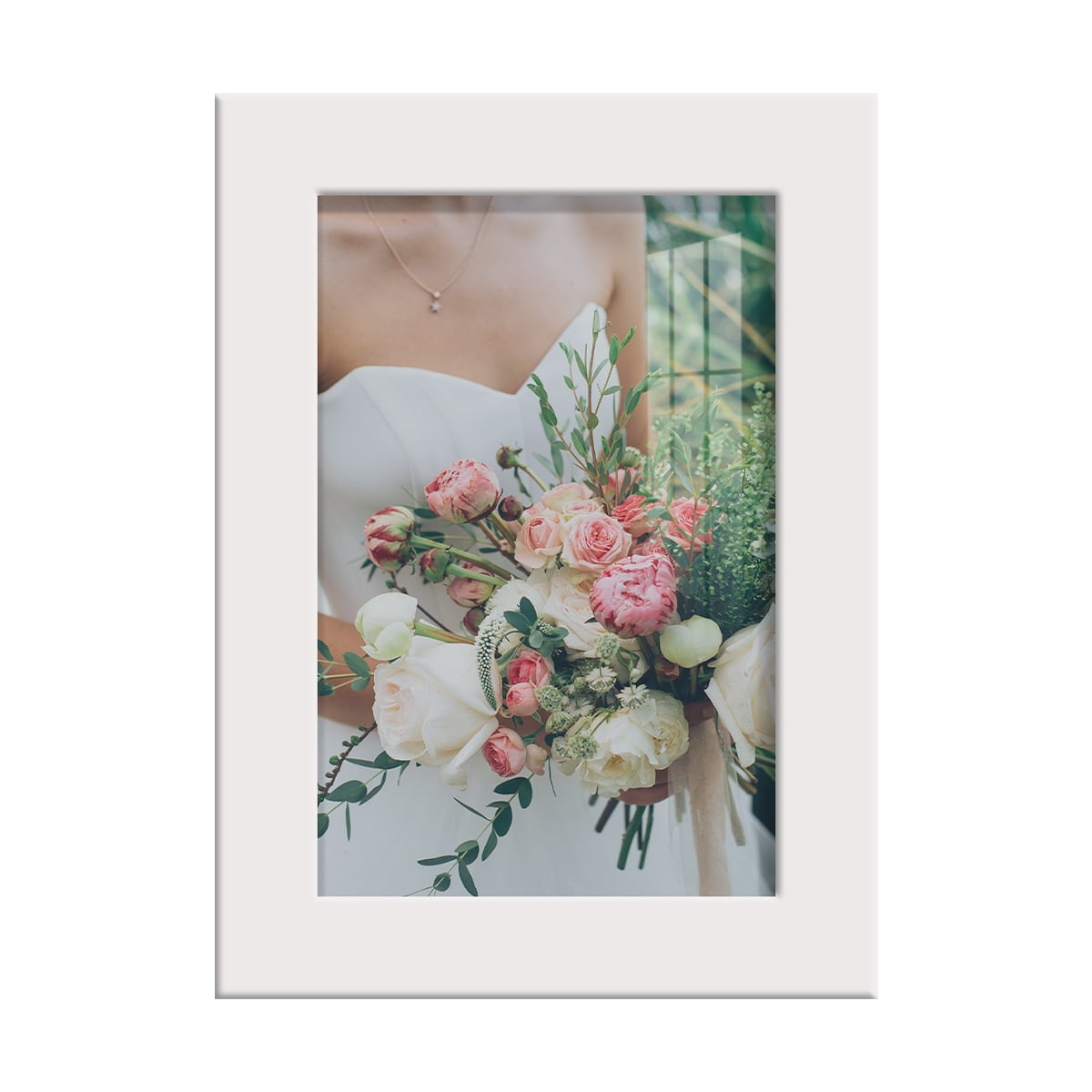 Modern Real Wood 4x6 inch Picture Frame in White