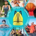 thumbnail image 7 of Bocaoying 3-Compartment Sports Drawstring Backpack, Water-Resistant Gym Bag with Wet/Dry Separation, Side Pockets & Zipper Pocket, Lightweight Swim Soccer Basketball Sack, 7 of 7
