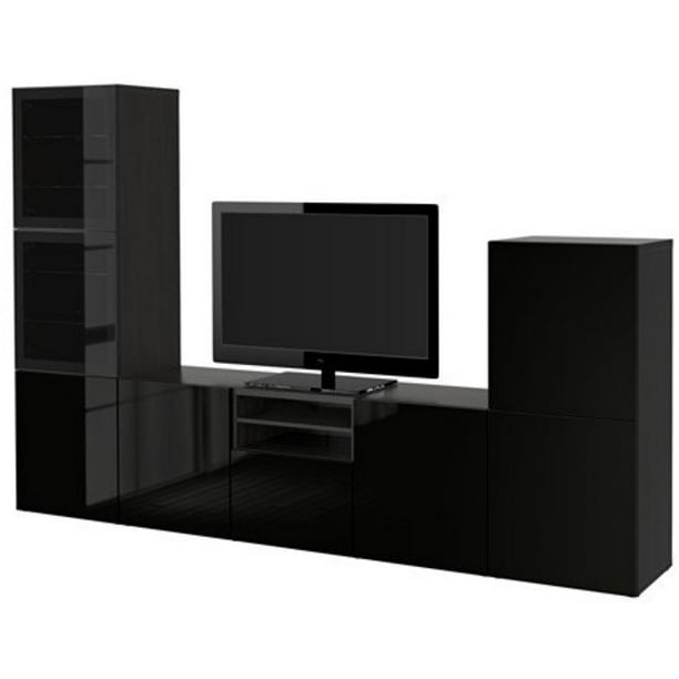 Ikea TV storage combination with drawers and glass doors