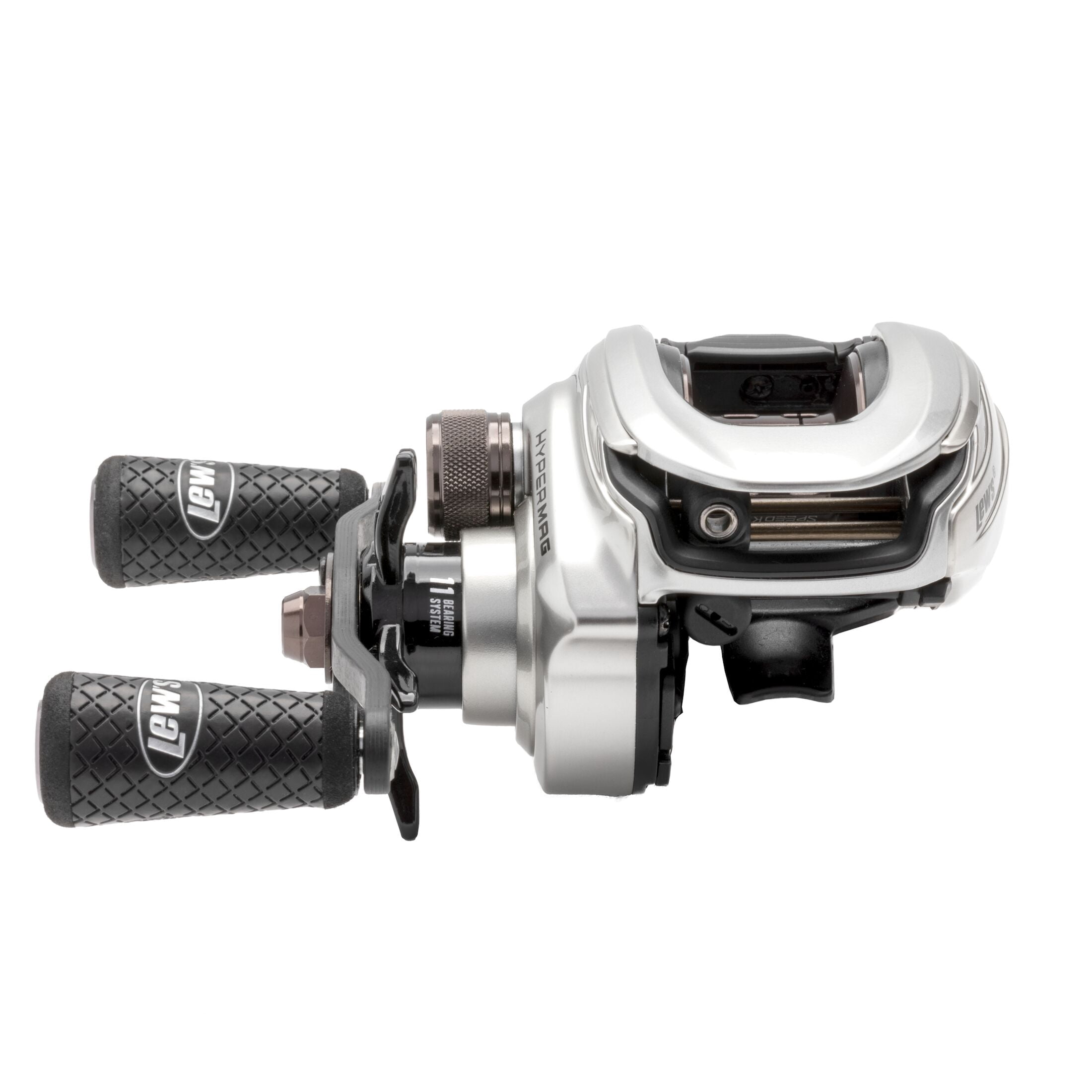 Team Lew’s HyperMag Baitcast Fishing Reel, 7.5:1 Gear Ratio, Right-Hand Retrieve, Silver