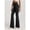 black, variant on Naked High Waisted Waist Cinching Hip Lifting Fitness Exercise Elastic Bell Bottom Pants Women Casual Outdoor Running Yoga Pants