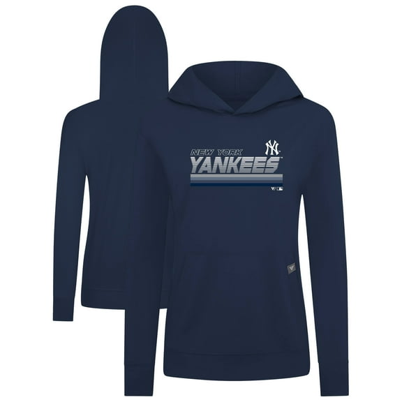 Women's Levelwear Navy New York Yankees Relay Breaker Pullover Hoodie