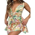 thumbnail image 1 of Robe Moulante à Imprimé Y2k pour Femmes, Robe Funky à Encolure Licou, Sans Manches, à Bretelles, Découpes, Dos Nu, Mini-Robe de Boîte de Nuit/soirée pour E-Girl, Rose Bleu, P, 1 of 7