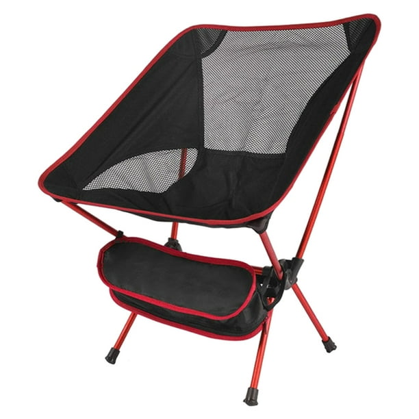Portable Folding Chair Outdoor Fishing Picnic Beach Stool Seat - Red 