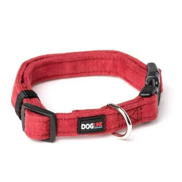 Collar Perro Microfibra Dogline Chico Rojo DL101040
