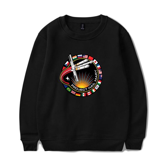 Project Hail Mary Movie Mission Patch Space Sweatshirt – Unisex Long Sleeve Crewneck Pullover , Casual Streetwear Top for Sci-Fi Movie Fans Gift Merch