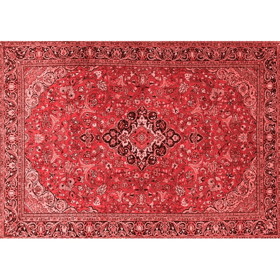Ahgly Company Indoor Rectangle Medallion Red Traditional Area Rugs, 7' x 10'