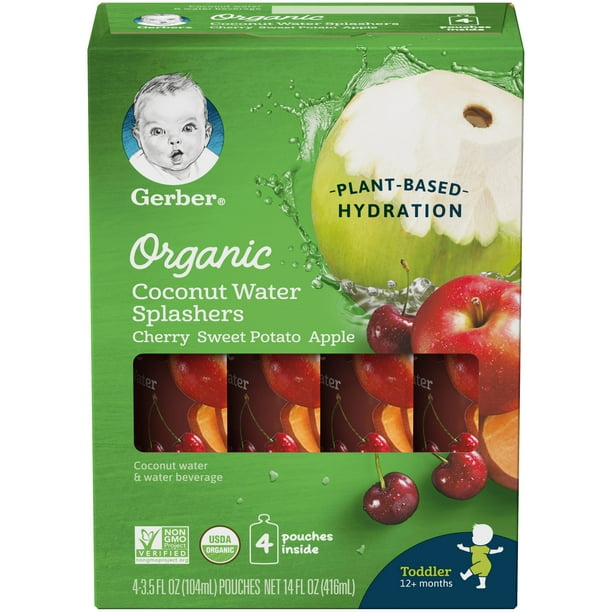 Gerber Coconut Water Splashers Organic Plant Based Hydration Graduates