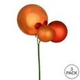 thumbnail image 2 of Vickerman 18" Burnish Orange Ball Ornament Christmas Pick, Set of 3, 2 of 2