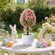 thumbnail image 5 of Decoraciones de Pascua, adornos de Pascua, plantas artificiales de Pascua, bonsáis, pequeñas plantas verdes en macetas, flores, bolas de árbol, adornos de escritorio, mini plantas bonsái, plantas de s, 5 of 8