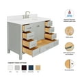thumbnail image 3 of ARIEL Cambridge 48" Grey Bathroom Vanity, 1.5" Edge Carrara White Quartz Countertop & Splash, Rectangular Sink, 2 Soft Closing Doors, 9 Full Extension Dovetail Drawers, Brushed Nickel, 3 of 8