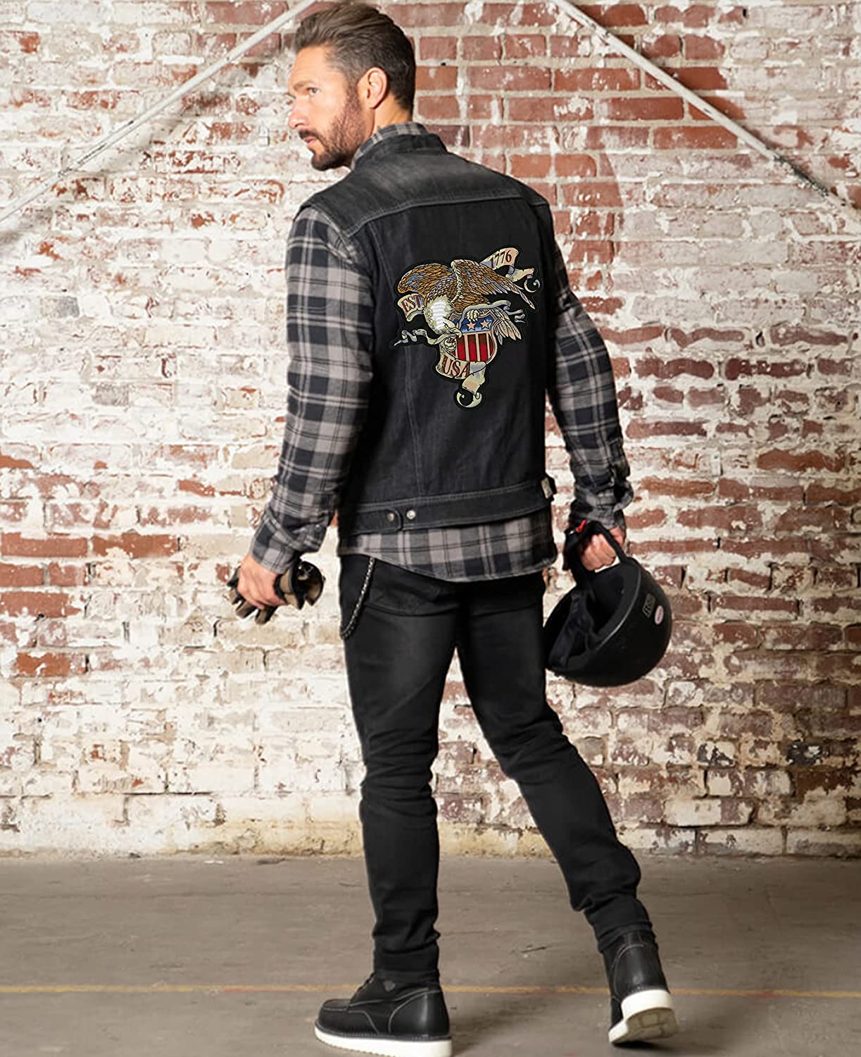 Vintage 1776 Eagle Patch 12" | Declaration of Independence Patriotic Military American Jacket Back Patch USA | Large Embroidered Iron On - by Nixon Thread Co.
