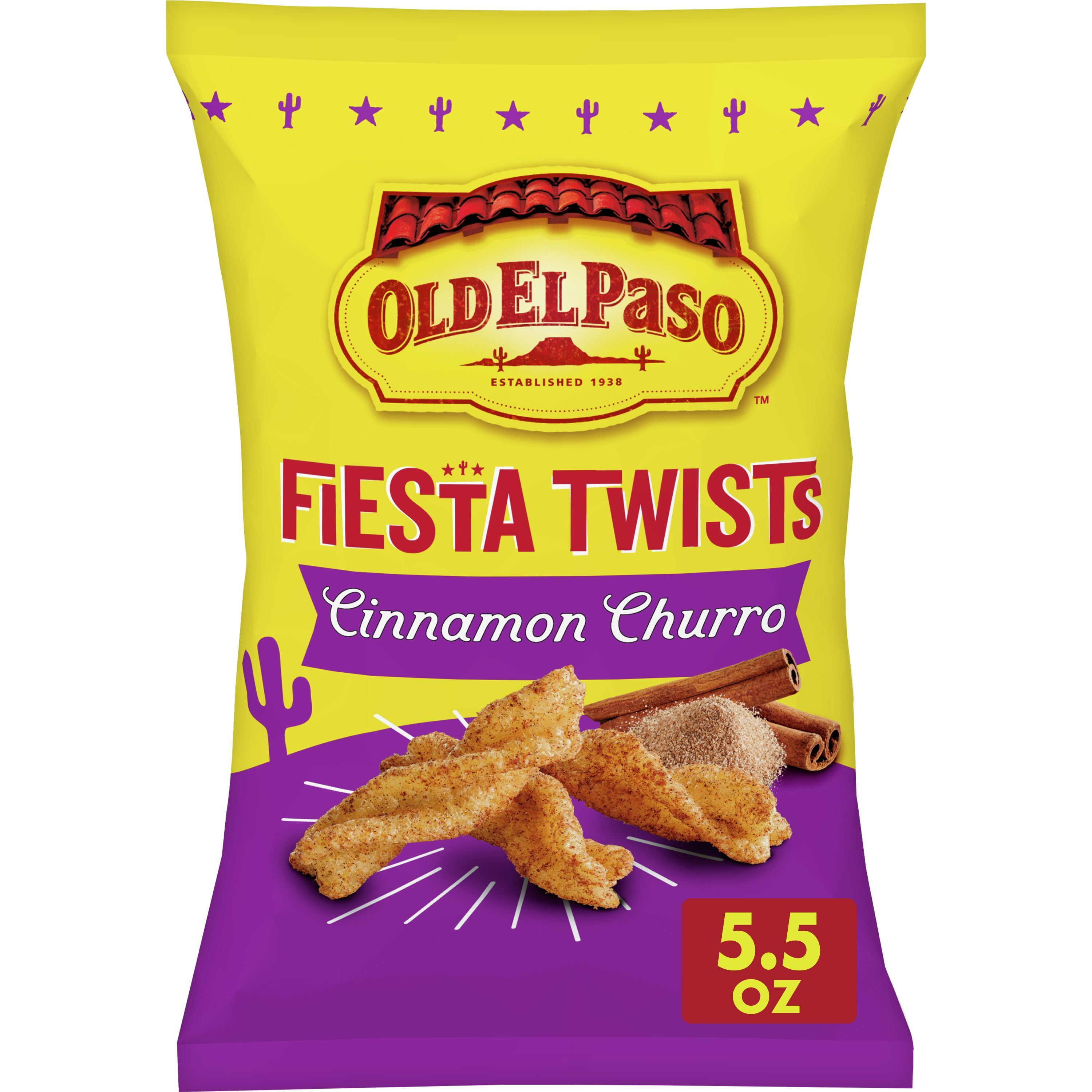 Old El Paso Fiesta Twists, Cinnamon Churro, Crispy Corn Snacks, 5.5 oz