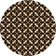 thumbnail image 1 of Ahgly Company Machine Washable Indoor Round Transitional Black Brown Area Rugs, 4' Round, 1 of 7
