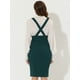 thumbnail image 2 of Falda de cintura alta Allegra K con tirantes ajustables para mujer Verde oscuro S, 2 of 5
