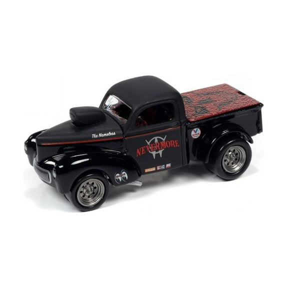 1941 Willys Gasser Pickup, Black - Johnny Lightning JLSP181/24B - 1/64 scale Diecast Car