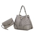 thumbnail image 5 of MKF Collection Wendy Women's Quilted Bucket Handbag & Wristlet 2-Piece Set by Mia K. - Rosewood, 5 of 10