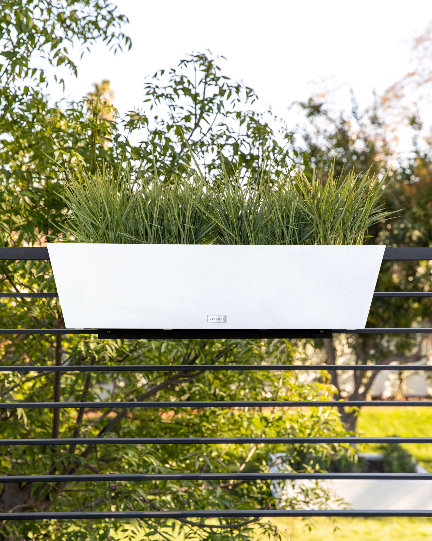 Veradek Pure Series Railing 36" Plastic Planter 2-Pack White