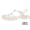 thumbnail image 5 of OOOUM Closed Toe Flat Jelly Sandals For Women Adjustable Ankle Strap Cutout Sandals Summer Outdoor Walking Shoes White US:8, 5 of 8