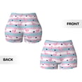 thumbnail image 3 of Sigee Flamingo1 Print Women's High Waist Workout Shorts - Squat Proof, Tummy Control, Yoga and Gym Activewear-Medium, 3 of 9