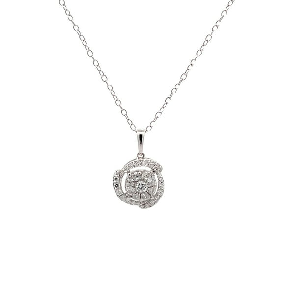Araiya Fine Jewelry Sterling Silver Round-shape Lab Grown Diamond Cluster Pendant with Silver Cable Chain Nacklace (1/2 cttw, D-F Color, VS1 Clarity) 18"