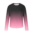 thumbnail image 3 of Wdfiry Long Sleeve Tee Shirts for Men Deals Clearance Men's Loose Round Neck Gradient Printing Long-sleeved T-shirt Top, 3 of 4