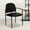 Black Vinyl, variant on Emma + Oliver Comfort Black Vinyl Stackable Steel Side Reception Chair with Arms