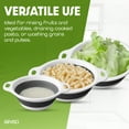 thumbnail image 6 of Gevoli (Set of 3 Sizes) Collapsible Colanders with Self-draining Base for Edge of Sink - Plastic Food strainer (White), 6 of 8