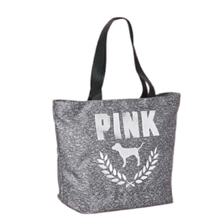 Victoria's Secret Expandable Weekender Pink & Black Striped Canvas