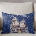 thumbnail image 3 of Navy Blue Snowman Christmas Throw Pillow Covers, Watercolor Xmas Snowflake Soft Breathable Pillow Cases with Invisible Zipper for Sleeping, Standard Pillowcases for Couch Bed Sofa Chair 20x26 Inches, 3 of 6