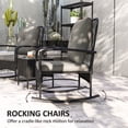 thumbnail image 3 of Grey 3-Piece Rattan Bistro Set with Rocking Chairs | Patio Furniture for Balcony, Porch & Small Spaces | Weather-Resistant Outdoor Seating, 3 of 7