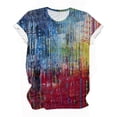 thumbnail image 4 of SDNall T Shirts for Women Fashion Summer Sexy Printed Regular Short Sleeves Round Neck Womens Tops, 4 of 9