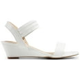 thumbnail image 2 of Women Low Wedge Heel Sandals Open Toe Ankle Strap Lady Work Casual Shoes, 2 of 7