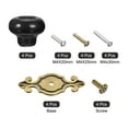 thumbnail image 3 of Ceramic Drawer Knobs, 4Pcs Vintage Handles Pulls 32mm/1.26" Dia. Knob, W Base and Screws, Black, 3 of 6