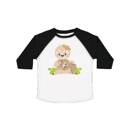 

Inktastic Sloth Mom with Baby Sloth and Flowers Gift Toddler Boy or Toddler Girl T-Shirt