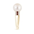 thumbnail image 3 of ANGARA Freshwater Cultured Pearl Ring with Rubies in 14K Yellow Gold for Women | June Birthstone, Birthday, Anniversary, Jewelry Gift for Women | Pearl Ring, 3 of 8