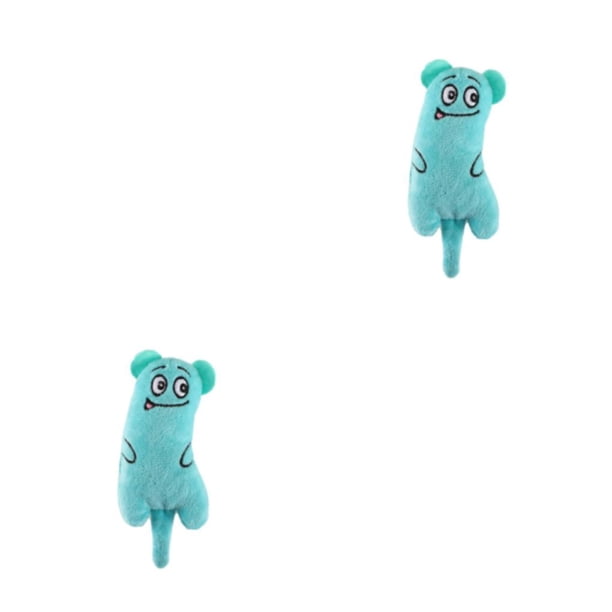 Juguetes para gatos Billuyoard de felpa interactivos hierba gatera para masticar mascotas de interior 10.5X5.5X3.5CM 2Conjunto Verde