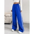 thumbnail image 4 of Women's Side Stripe Wide Leg Track Pants, Elastic Waist Loose Fit Sweatpants for Gym, Workout, Everyday & Athleisure Wear, 4 of 6