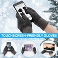 thumbnail image 4 of FZ FANTASTIC ZONE Men Women Winter Knit Hat Beanie Long Scarf Touchscreen Gloves Set Skull Cap Neck Warmer Gloves Set with Fleece Lined,Dark Grey, 4 of 7