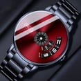thumbnail image 2 of ORUSS Reloj de Cuarzo para Hombre con Plato Giratorio Único, Correa de Acero Inoxidable Negra, 30 M a Prueba de Agua, Reloj de Pulsera de Moda para Hombre, 2 of 4