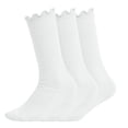 thumbnail image 6 of MKOSPLRT 6-14 Years Big Girls Socks 3 Pairs Toddlers Ruffle Sock Girl's Knee-High Stockings Kids Cozy Warm Solid Color Long Socks, 6 of 7