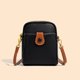thumbnail image 1 of Bolso bandolera para teléfono para mujer, cartera para teléfono móvil de piel auténtica con compartimentos dobles, cartera para hombro con correa larga (negro), 1 of 4
