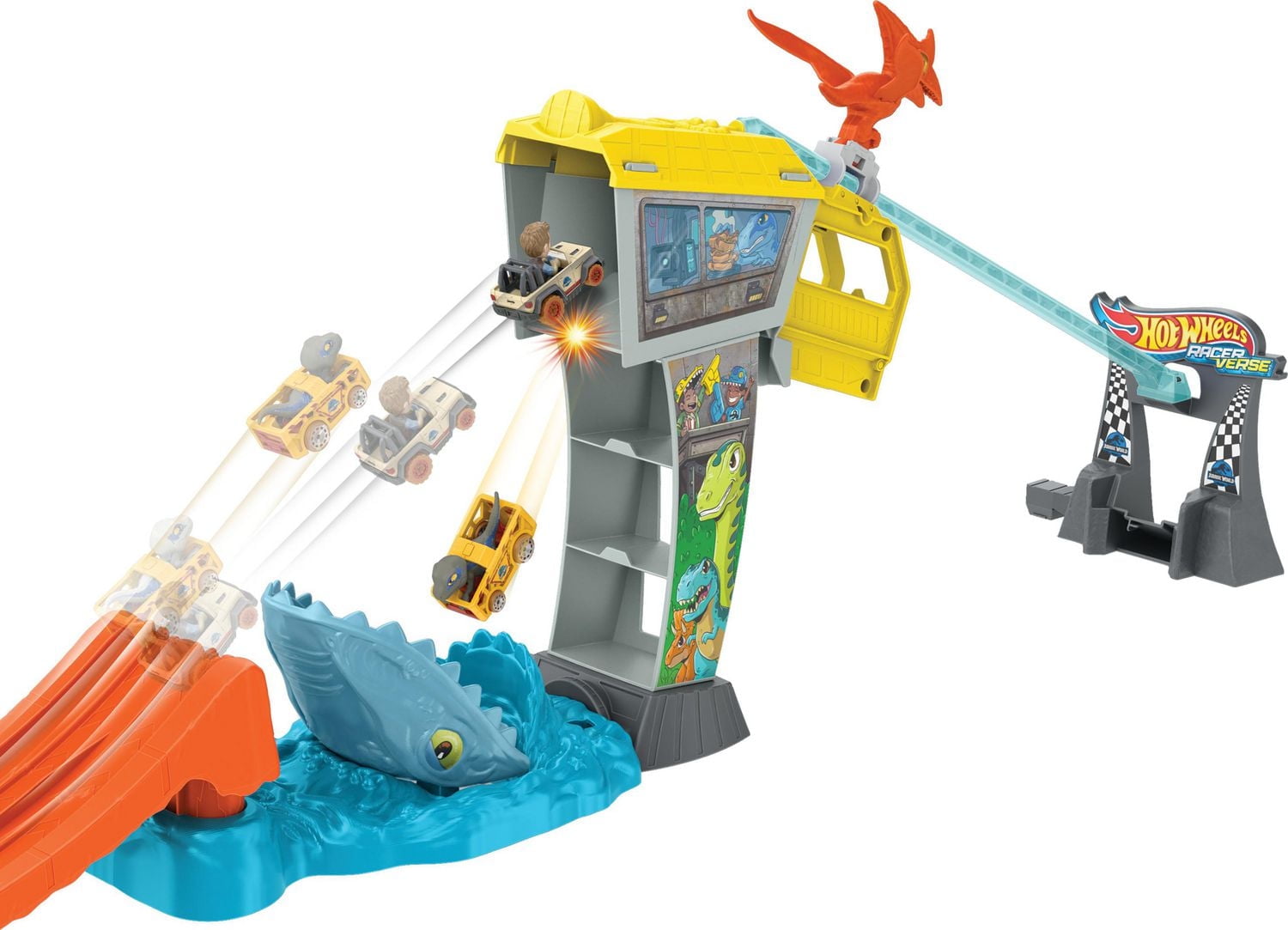 Hot Wheels Racerverse Blue's Raptor Rush Track Set