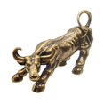 thumbnail image 4 of Estatua de latón de toro, decoración artística de toro, adorno de animal portátil decorativo, figura de mascota de té para estante interior,, 4 of 9