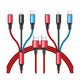 thumbnail image 1 of wonima44 2Pack-Multi Charging Cable 3 in 1 Nylon Braided USB Cable Charging with Type C/Micro USB/L Port Compatible with Most Phones/Galaxy-4FT, 1 of 1