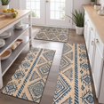 thumbnail image 2 of Blue Geometric Diamond Triangle Pattern Kitchen Rugs Sets Of 3,Kitchen Runner Rugs Non Skid Washable,Decorative Kitchen Floor Mats for Kitchen,Sink,Laundry,17"x30"+ 17"x47" + 17"x59", 2 of 6