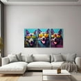 thumbnail image 3 of ZHONGYUTONG Wolf Canvas Wall Art 3 Pieces Wolf Wearing Glasses Poster Prints Abstract Colorful Animal Paintings Home Decor Framed (11.00" x 14.00" x 3PCS), 3 of 6