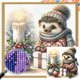 thumbnail image 1 of Taladro Cuadrado AB Parcial Regalo Navidad Erizo 35x35cm, 1 of 9