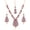 Blue Pink, variant on Sunsoul by Touchstone Indian Bollywood Floral Inspired Faux Blue Sapphire Rhinestones Designer Bridal Jewelry Necklace Set For Women in Antique Gold Tone.